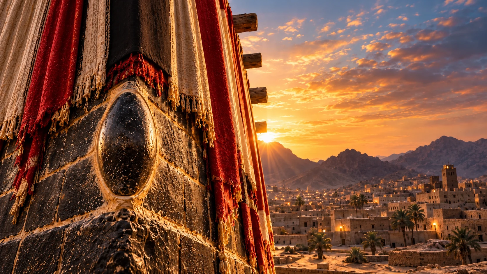 الكعبة المشرفة عند الغروب